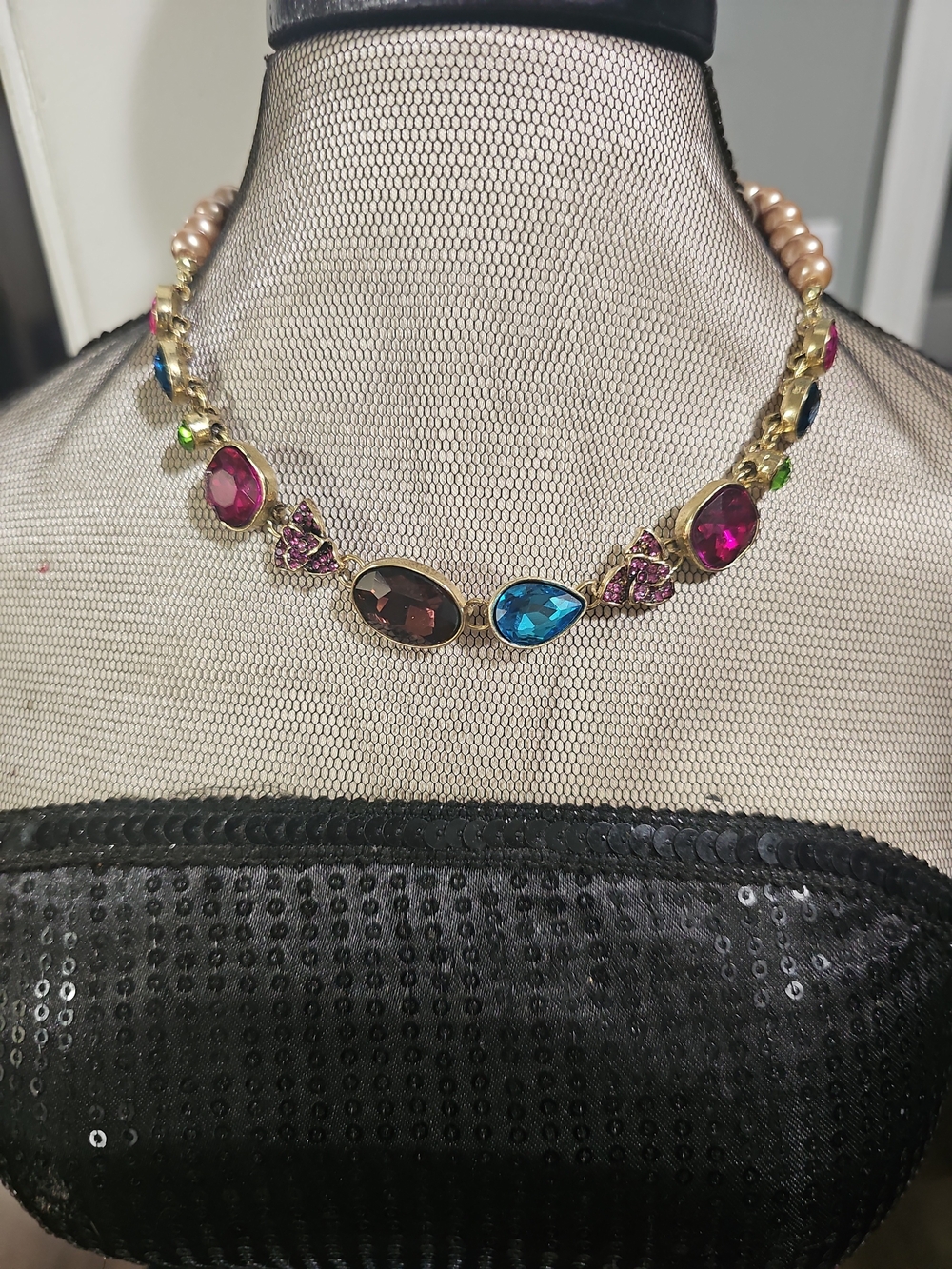 Multicolor Gemstone Statement Necklace - Women Jewelry